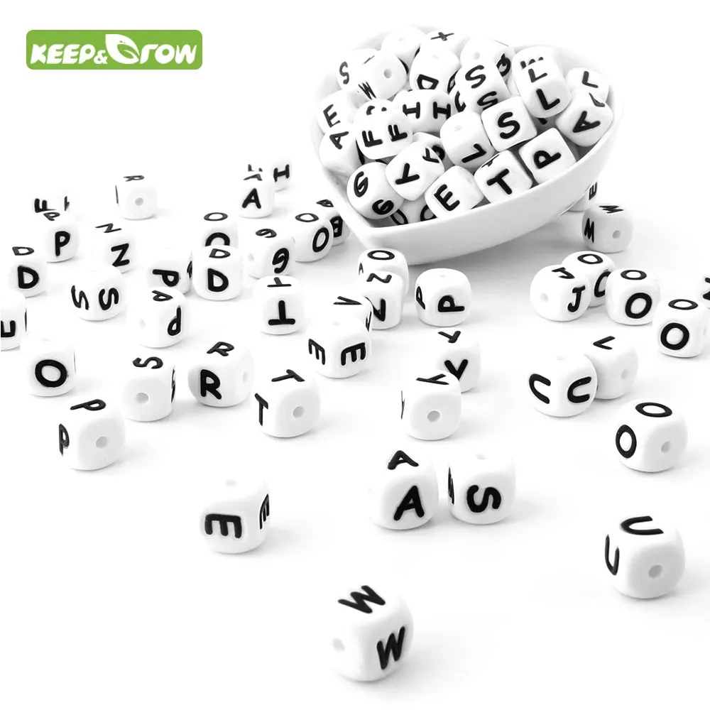 KEEP & GROW 900 шт перламутровые силиконовые грызуны Детские Прорезыватели буквы