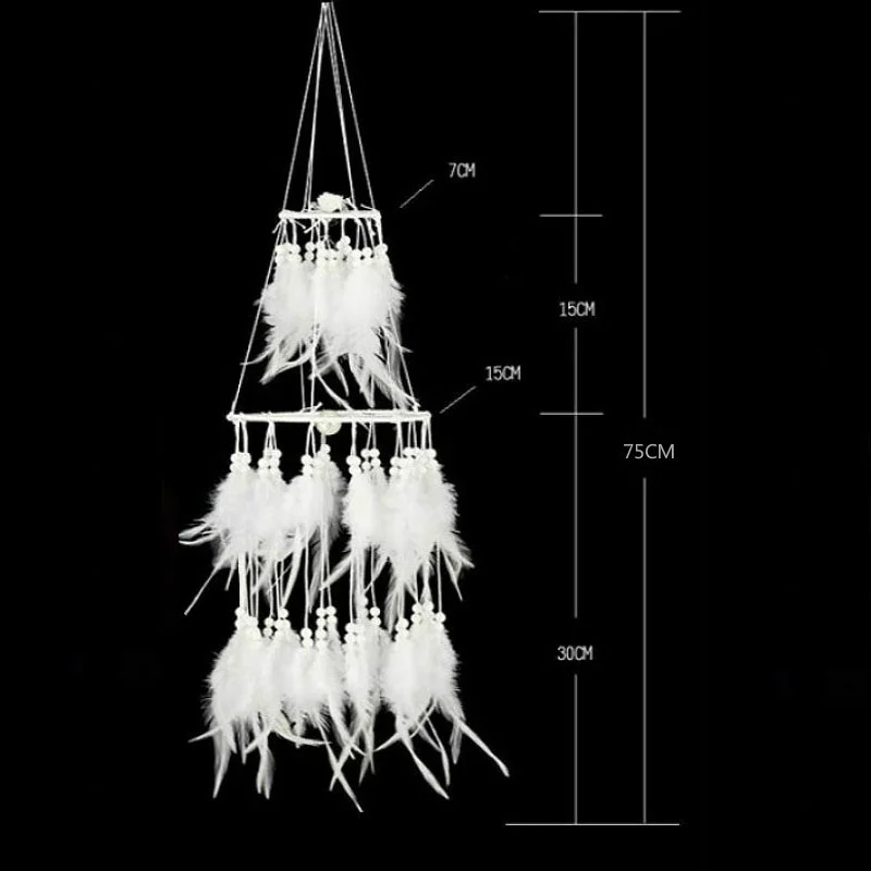 Romantic LED Lighting Dream Catcher 20 LED Light String Feather Wind Chimes Night Light Gift Home Party Wall Hanging Decoration  (11)