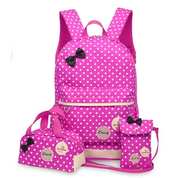 

3Pcs/set School Bags Children Backpacks Canvas Print Student women Bag Princess Toddler School Backpack Kids travel Bag Mochilas