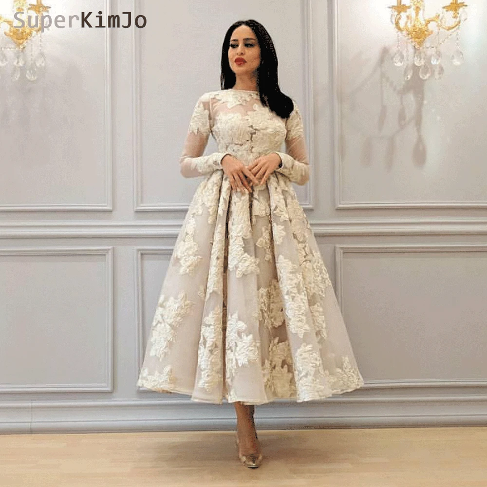 SuperKimJo vestido de festa, длинные рукава, длина по щиколотку, платья для выпускного вечера,, элегантное, арабское, пышное, выпускное платье, Gala Jurk