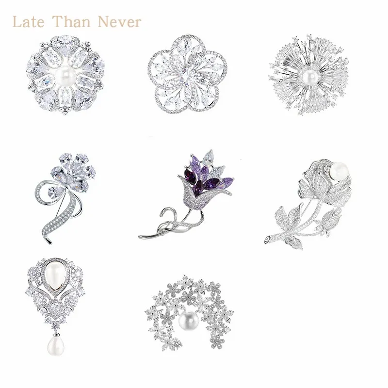 

brasss with zircon brooches pin fashion jewelry women girls High quality 20g
