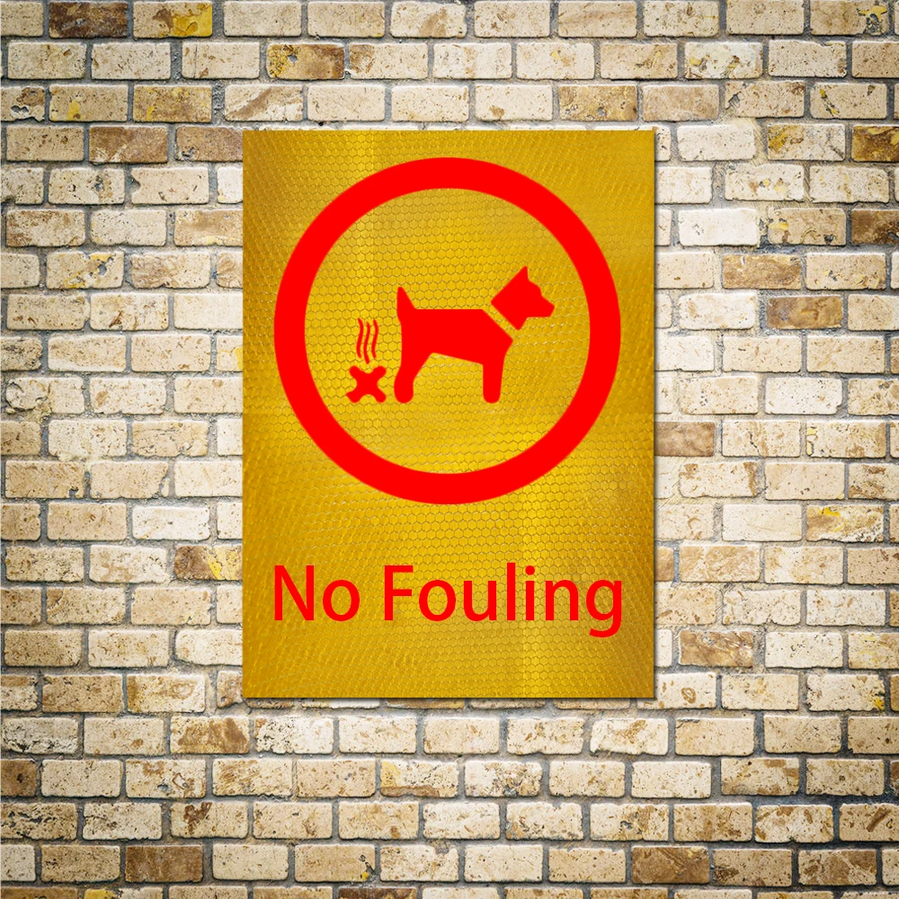 No Fouling Reflective Round Stickers Prohibited Animal Stool On The