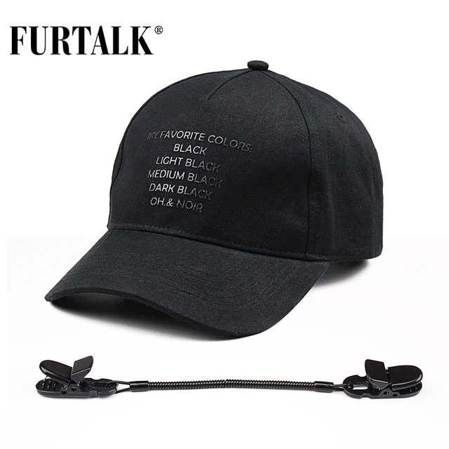 FURTALK black caps for women and men baseball cap fashion brand summer snapback boating skiing climbing Windcap for windy days