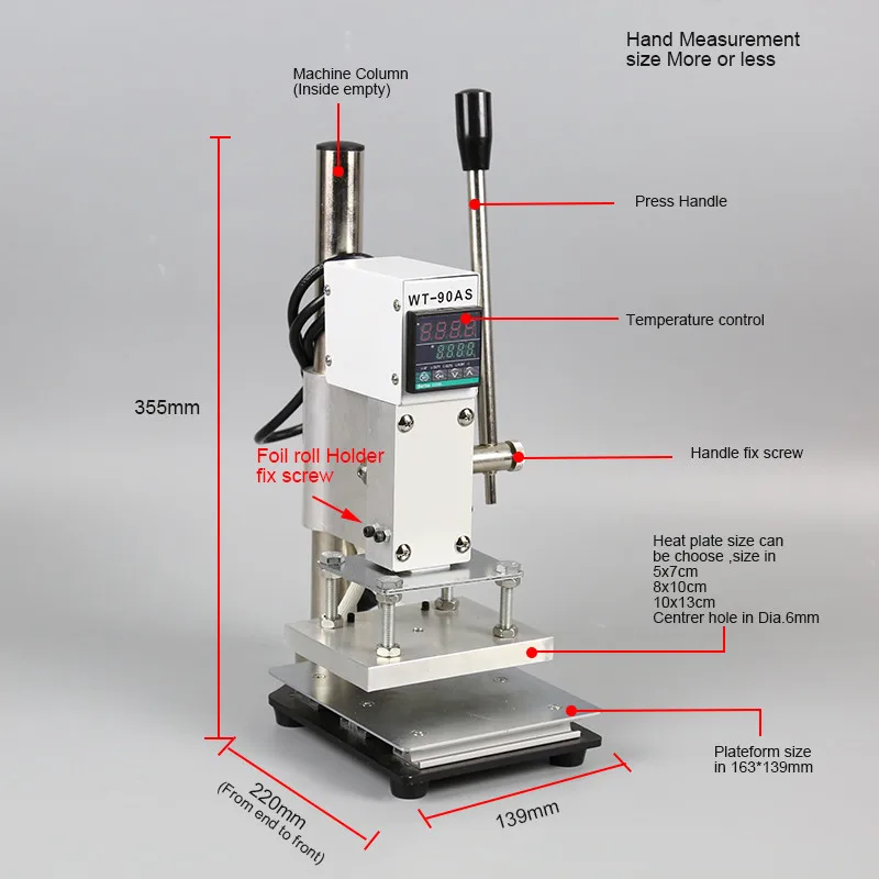 WT-90AS RCIDOS штамповочная машина, кожа бронзирование/Биговка машина, машина для горячего тиснения фольгой, кожа эмбосор 110 V/220 V