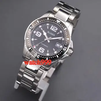 

40mm bliger black dial solid case sapphire glass ceramic automatic men's luminous watch Automatic (self-winding) movement