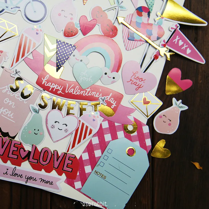 Ksccraft 60 шт. открытки на день Святого Валентина высечки для скрапбукинга счастливый планнер/картотека/Журнал проекта