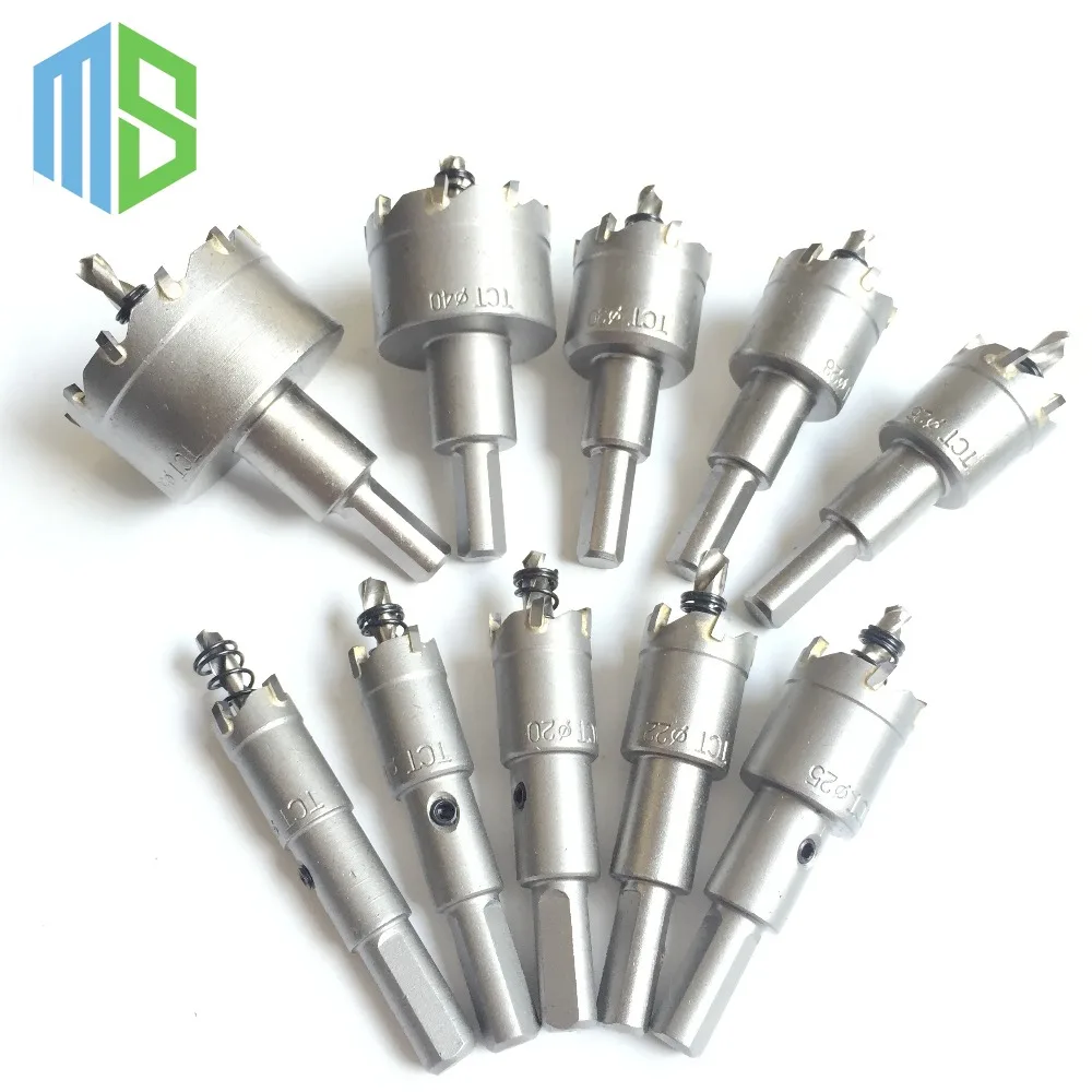 Free shipping New 10pcs/Set 16mm 50mm Tungsten Steel Carbide Tipped TCT Drill Bit Metal Cutter