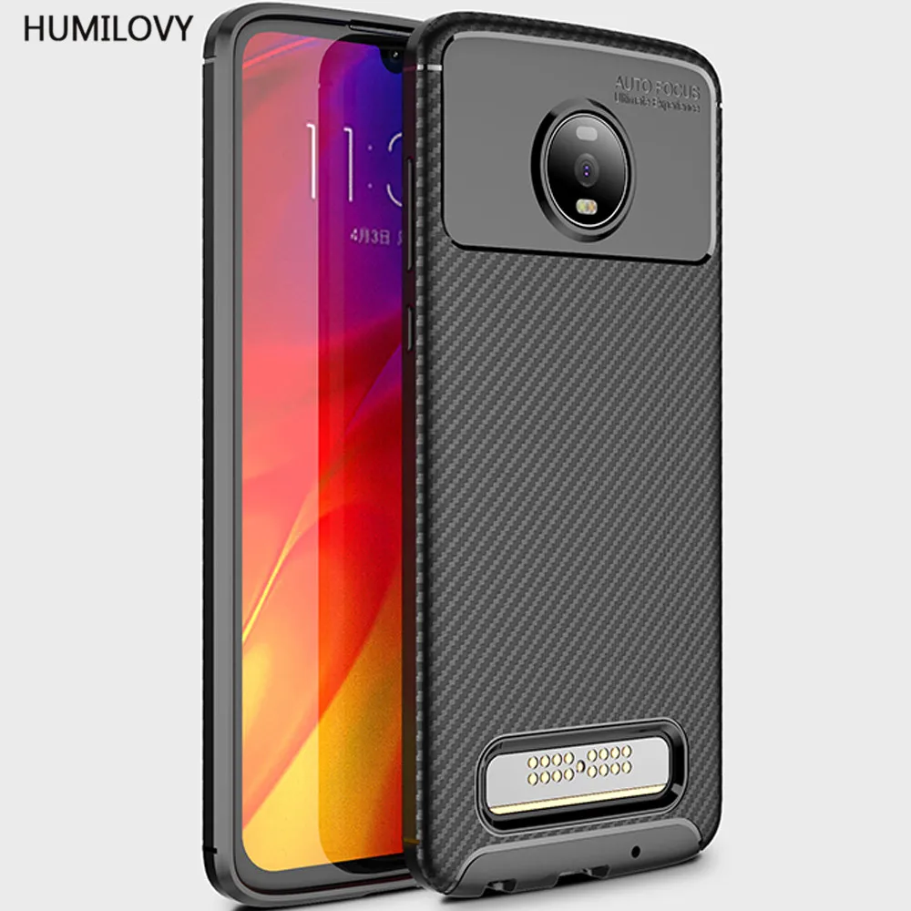 

For Motorola Moto Z4 Play Case for Moto Z4 Play Cover Carbon Fiber texture Shockproof Soft TPU Back Cover For Motorola Z4 Play