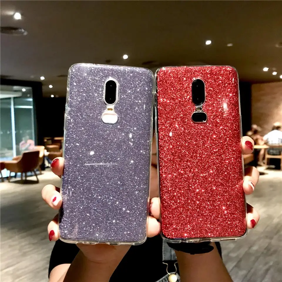 

Transparent Back Glitter 2 IN 1 TPU Silicone Case For OnePlus 6 6T 3 3T 5 5T iphone XR 7 SE 5S 6 6S 8 Plus X XS MAX Cover Cases