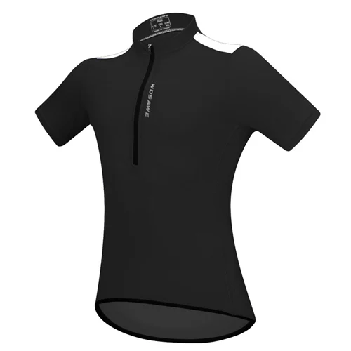 Wosawe Велоспорт Джерси быстросохнущие дышащие Morocross велосипедные майки Летний шоссейный горный велосипед спортивная одежда MTB гоночная одежда рубашка - Цвет: Black Cycling Jersey