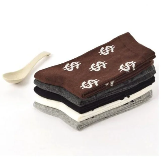 1 pair new arrival men s pair dollar signs money design cotton socks