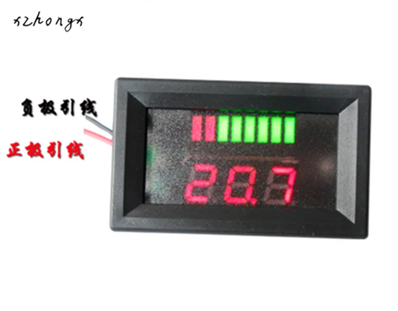 Lead-acid battery 12 red digital level indicator charging lithium capacity dual-display led tester meter | Электронные