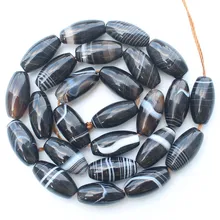 Black stripe ag 6-30mm Oval beads 15inch per strand, For DIY Jewelry Making, pendant,necklace