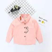 Коллекция года, новая детская одежда на весну и осень рубашка с длинными рукавами и вышивкой редиска кролика, маленькие девочки и мальчики