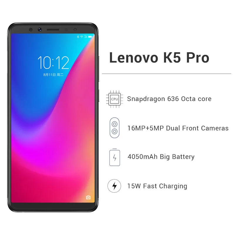Мобильный телефон lenovo K5 Pro с глобальной прошивкой 6 ГБ 128 K5Pro Восьмиядерный