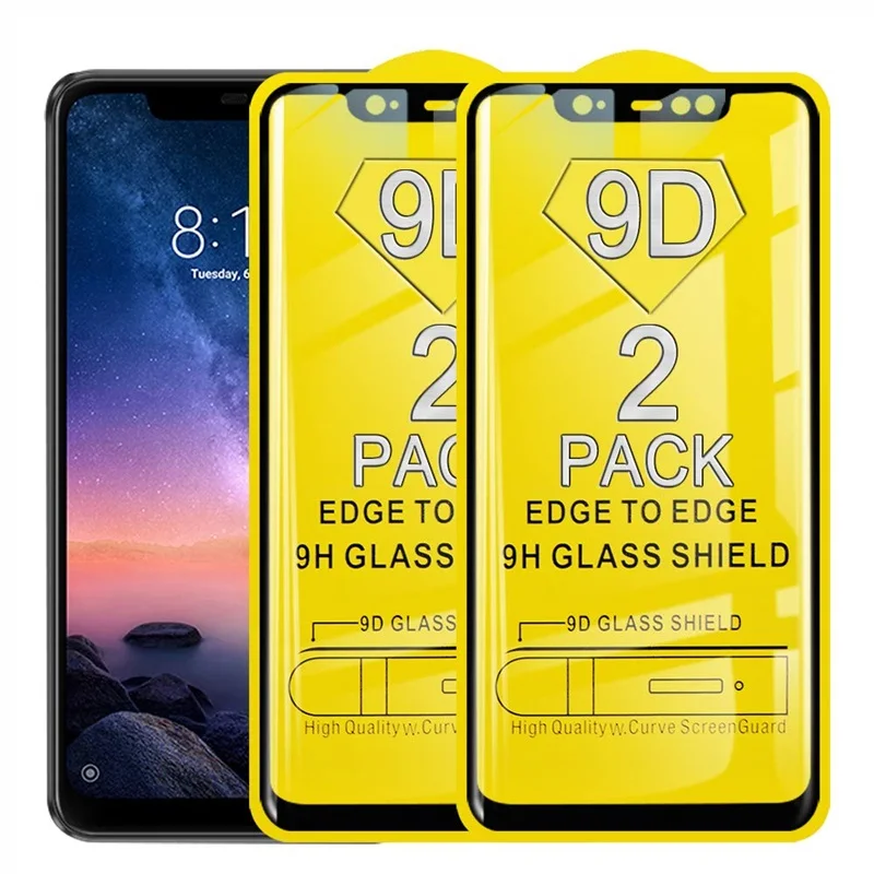2 упаковки 9D полное покрытие из закаленного стекла для Xiaomi mi 9 8 SE A1 A2 5X 6X Lite Pocophone F1 mi x 2 Защитная пленка для экрана