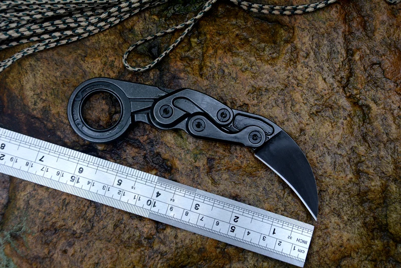 Механические коготь ножи Karambit CS GO резак фиксированный D2 лезвие одна Твердая стальная ручка выживания спасательный Открытый нож Kydex оболочка