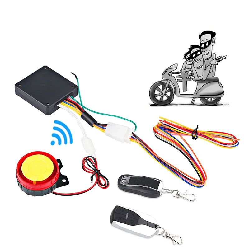 2 Way Motorcycle Alarm System Remote Control Vibration
