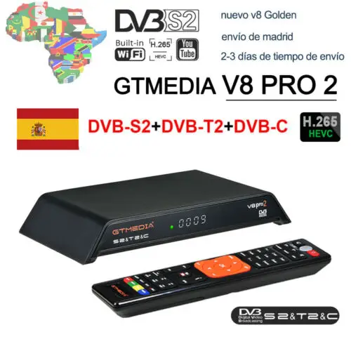 GTMedia V8 Pro2 DVB-T2/S2/кабель/S2X спутниковый ресивер H.265 Встроенный 2,4 г wifi с 1 год Европа CCcam бесплатно за рубежом телеприставка IPTV