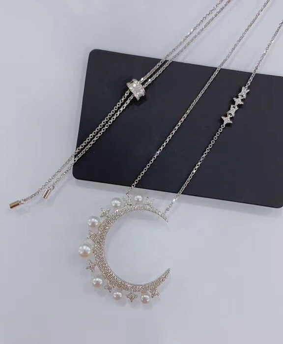 

Designer Fashion 925 Sterling Silver Jewelry 3A Cubic Zirconia Party Adjustable Necklace