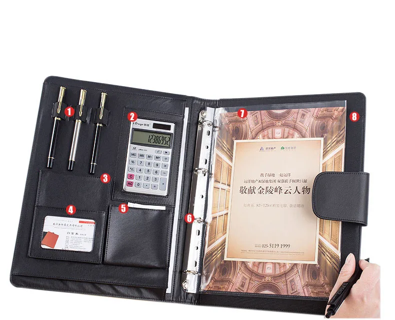 multifunctional file folder a4 , high quality PU Leather 4-rings letter size document folders. for 8.5x11 inch document folder multifunctional file folder a4 , high quality PU Leather 4-rings letter size document folders. for 8.5x11 inch document folder