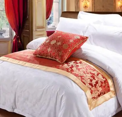  50*240CM Luxury Bed Runner Home Hotel solid red runner mat increase room Dec polyester patchwork Te