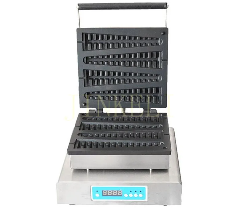 free ship Digital display Lolly waffle maker custom plate / cast iron pine lolly waffle machine / fish bone shape waffle maker