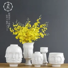 Креативные простые трендовые керамические цветочные вставки украшения для дома аксессуары современная ваза для украшения интерьера