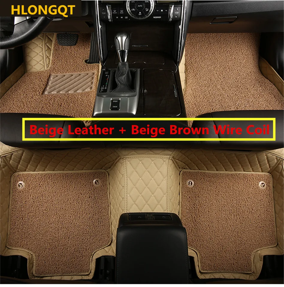 

HLONGQT Auto Floor Mats For Mazda 3 2003-2009 Foot Step Mat High Quality Embroidery Leather Wire coil 2 Layer