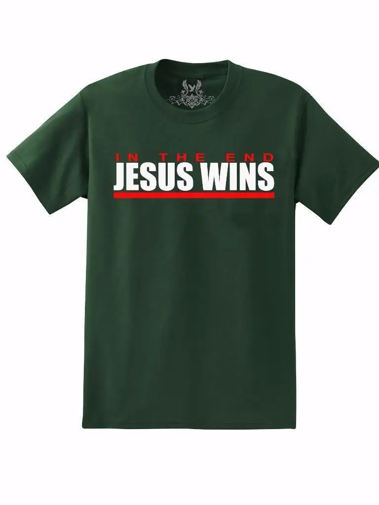 Nw Men S Printed Jesus Wins Christian God Love Bible 2019 New 100% Quality Cotton Mens Print T-Shirt Short Sleeve Dress T-Shirt Nw Men S Printed Jesus Wins Christian God Love Bible 2019 New 100% Quality Cotton Mens Print T-Shirt Short Sleeve Dress T-Shirt
