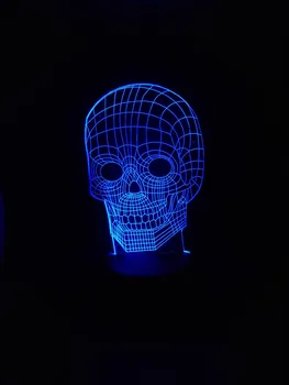 

Wholesale 3D Skull Atmosphere Night Lights LED Lamp Touch Sensor Halloween Theme Party Cool Man Living Bedroom Table Desk Decor
