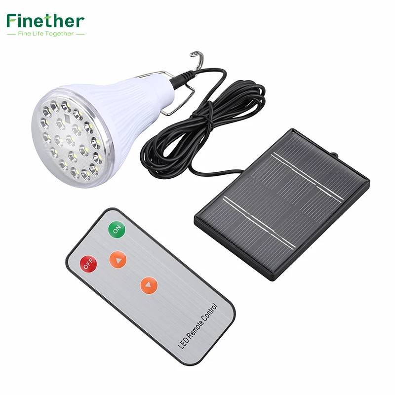 LED Solar Camping Bulb With Remote Control 20 LEDs Solar ...