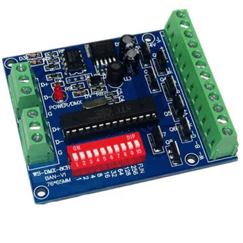 

LED controller DMX constant pressure plate common Yang WS-DMX-8CH-BAN-V1 controller DC5V-24V 24A
