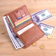 NewBring Vollrindleder Geldbörse Herren Fashion Münze Brieftasche Hohe Qualität Vintage Brieftasche Marke Kreditkarte Geldbörse männlichen
