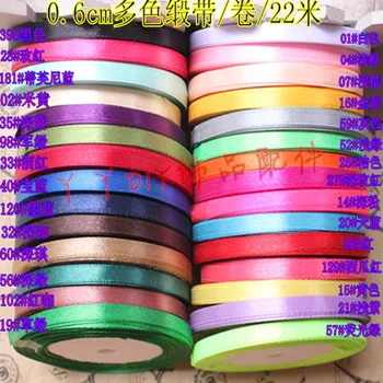 

25 Yards/Roll 6mm Width Colorful Silk Satin Ribbon Wedding Party Decoration Gift Craft Sewing Fabric Ribbon Cloth Tape DIY