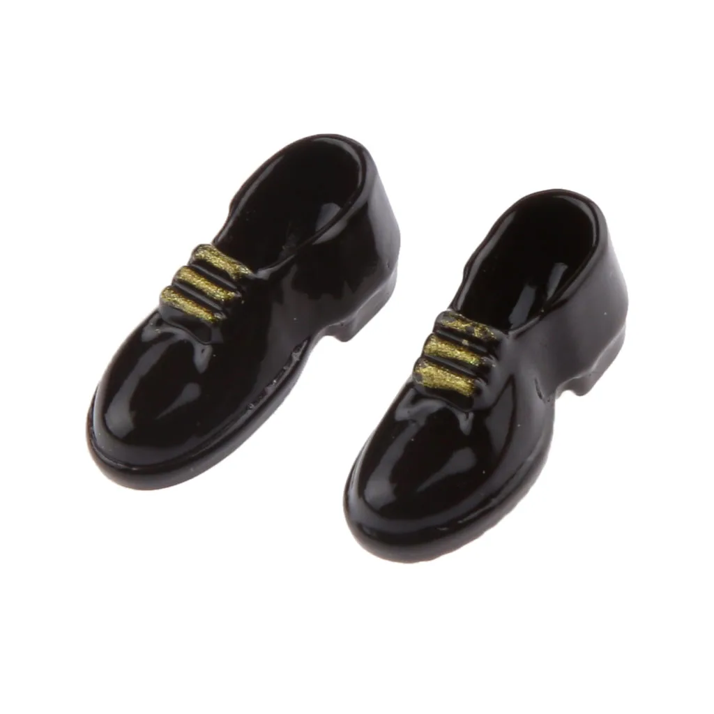High Quality Metal 112 Scale Dolls House Miniature Men's Shoes Black