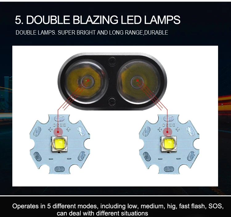 Best WOSAWE Bicycle Light USB Cycling Led Light Built-in Rechargeable Battery Flashlight Handlebar Mounting Lantern For A Bicycle 5