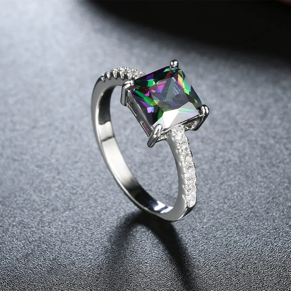 European 925 Sterling silver Female Crystal from Austrian SimpleLuxury sapphire ring Couple ring fashion jewelry