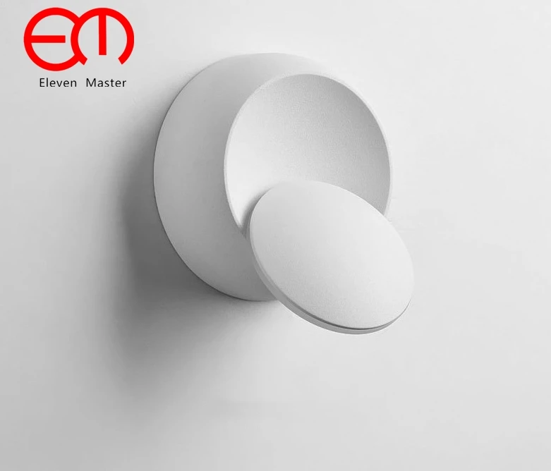 

Simple and creative modern bedside lamp bedroom living room staircase aisle LED round crescent lamp 360 degree rotation KWL0014