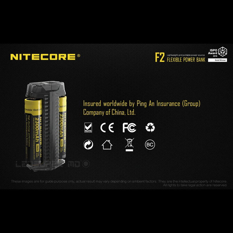 Золотой победитель ISPO Award NITECORE F2 легкий и портативный аккумулятор USB зарядное устройство как гибкий внешний аккумулятор