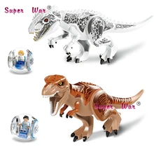 1/Set Jurassic World Tyrannosaurus Building Blocks Jurrassic Dinosaur action house games bricks toys for children