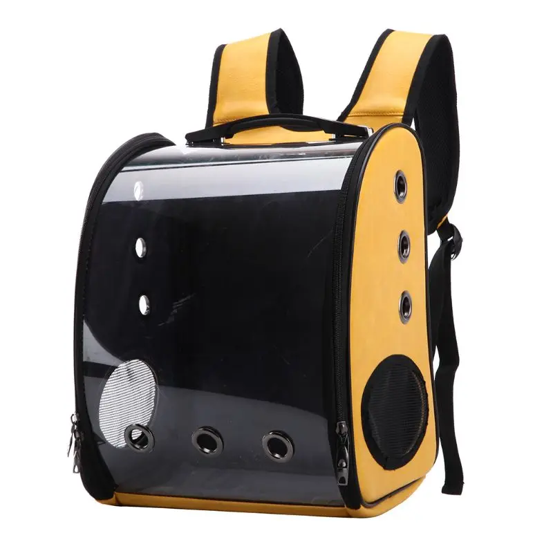

Breathable Cat Backpack Carrier Portable Traveler Handbag for Pet Small Dog with Space Transparent Vision Cushion-Mat
