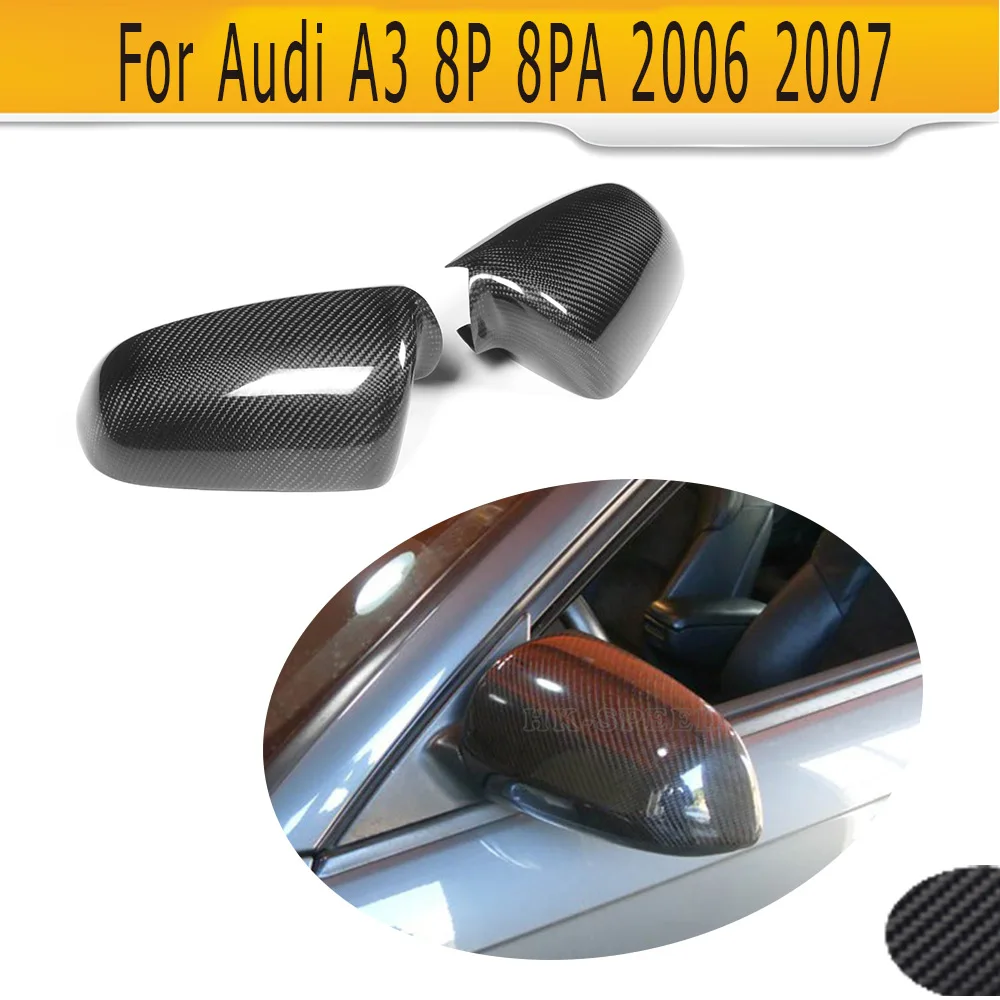 

carbon Fiber Rearview Mirror Cover for Audi A3 8P 8PA 2006 2007 Add on Style Without Side Assist