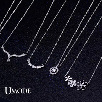 

UMODE Hot Long Chain Women Necklace Fashion Crystal CZ Zircon Pendant Necklace Gift Jewelry Accessories Chocker UN0330X