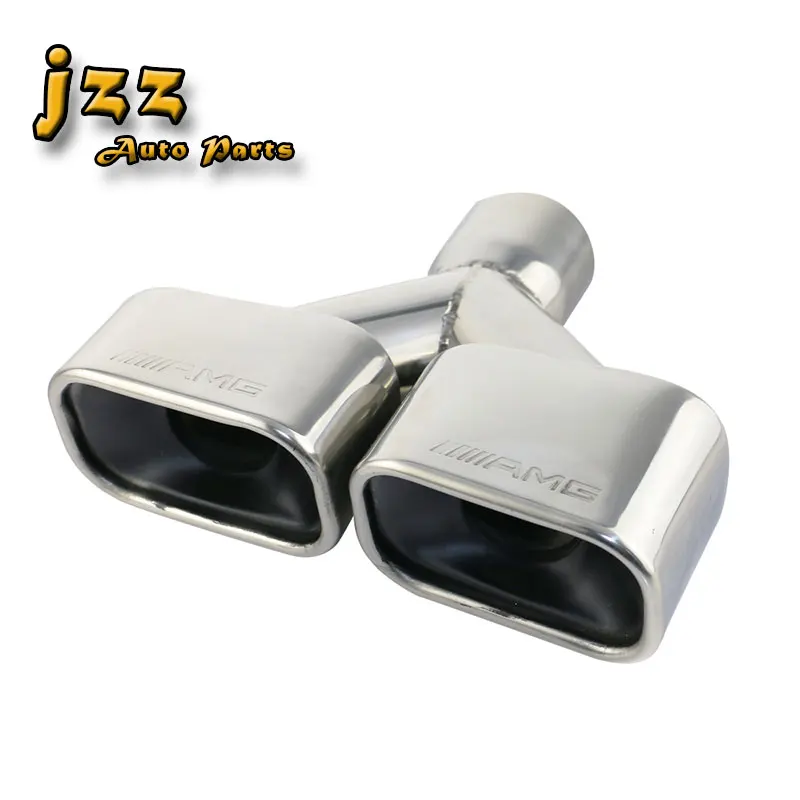 

JZZ universal engraved AMG 1PC 2.5'' square Dual exhaust pipe high-quality Stainless-Steel car tips square Vehicle tailpipe