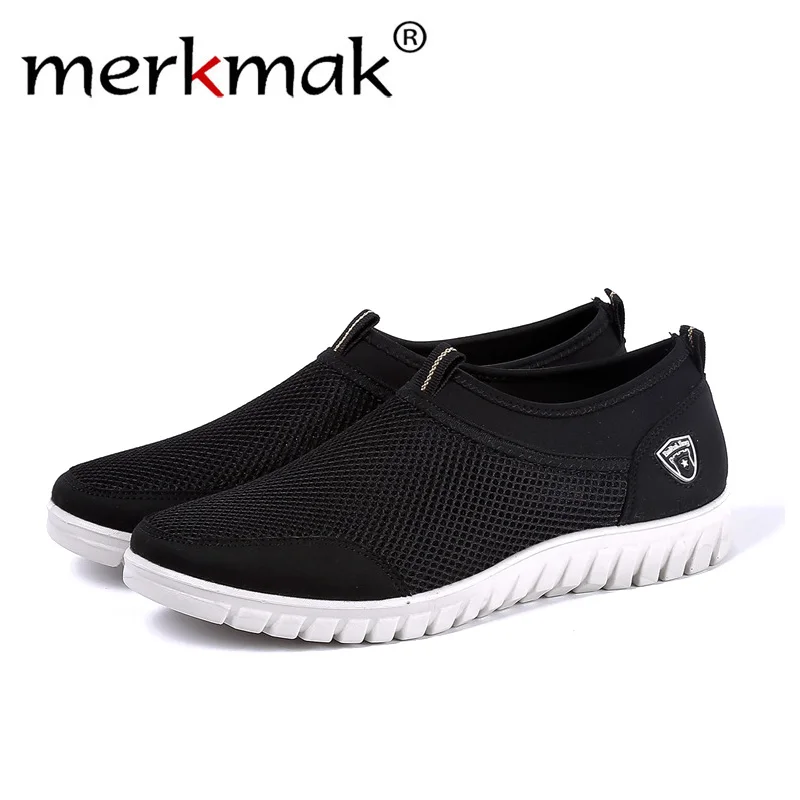 

Merkmak 2019 Men Shoes Summer Fashion Breathable Mesh Men Casual Shoes Slip-On High Quality Flat Shoes For Men Zapatillas Hombre