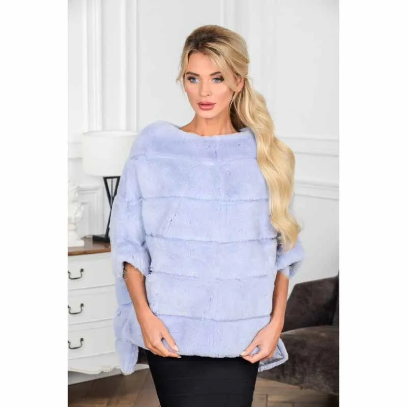 Best FURSARCAR 2018 New Fashion Real Fur Coat Women Winter Rex Rabbit Fur Jacket Cape High Quality Real Fur Shawl Winter Natural Fur 1