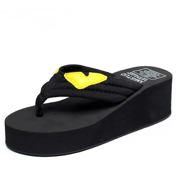 

New Platform Sandals Women Wedges Slippers Summer Fashion Shoes Femme Beach Slippers Little Monster Comfortable Lady Black