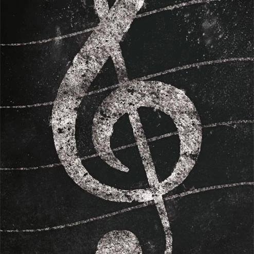 Treble Clef - Chalk Poster Print (22 x 34)