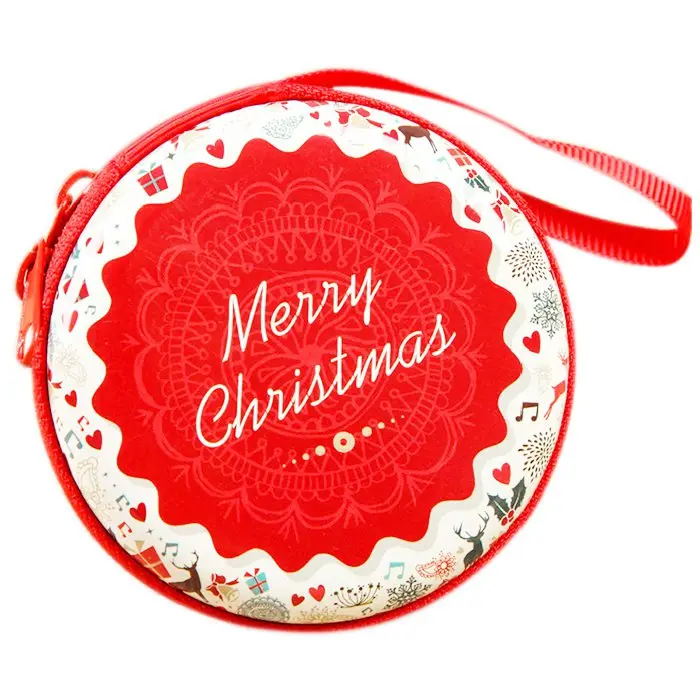 

ABDB 5 PCS Mini Cute Round Headset Christmas Zipper Coin Purse Key Wallet Pouch Bag Coin Packet Christmas gift
